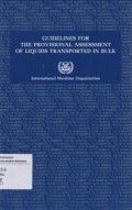 Guidelines for the Provisional Assessment of Liquids Transported in Bulk