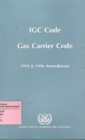 IGC Code Gas Carrier Code, 1994 & 1996 Amendments